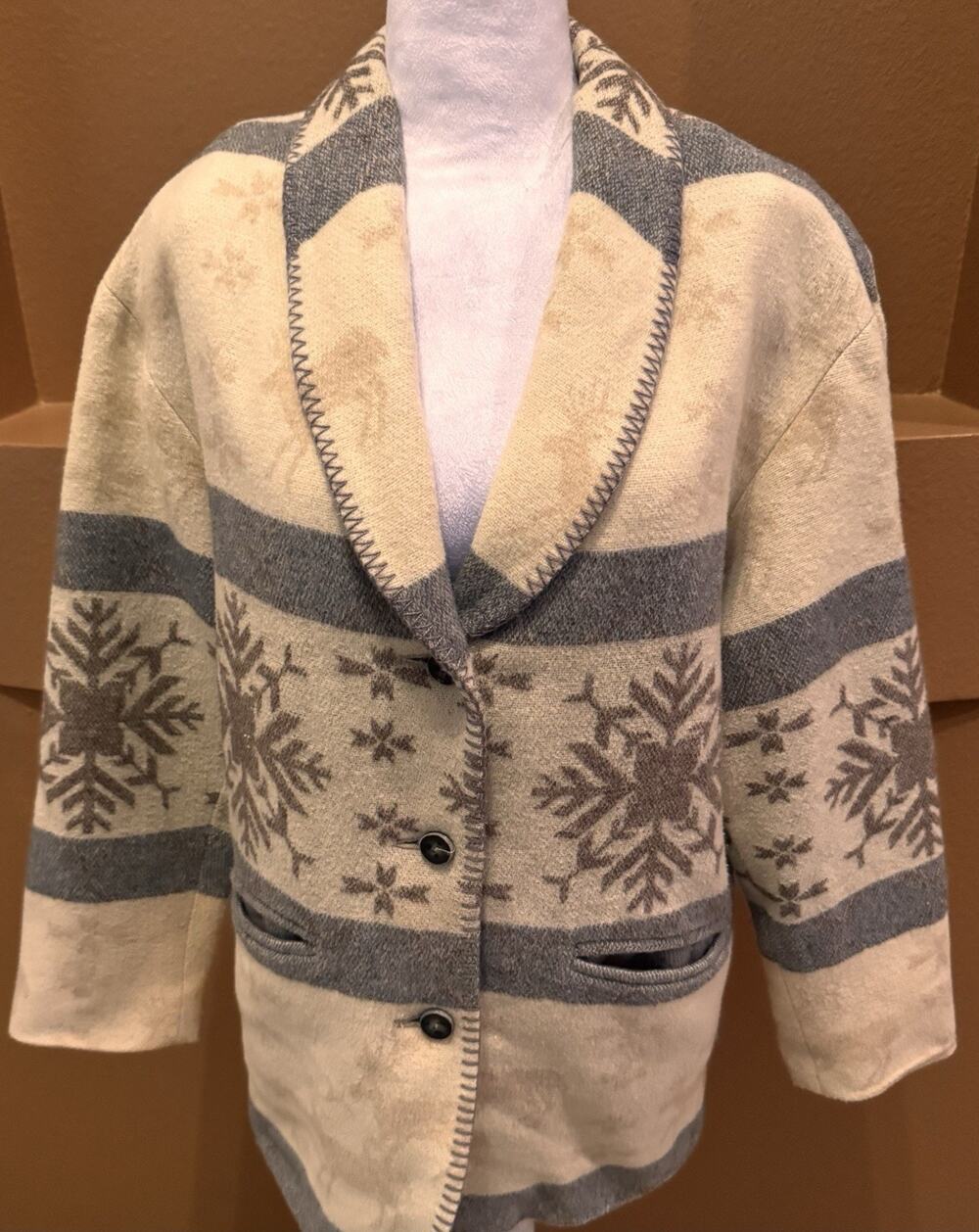 East West Vintage Wool Blend Jacket Women’s Rustic Design Size S